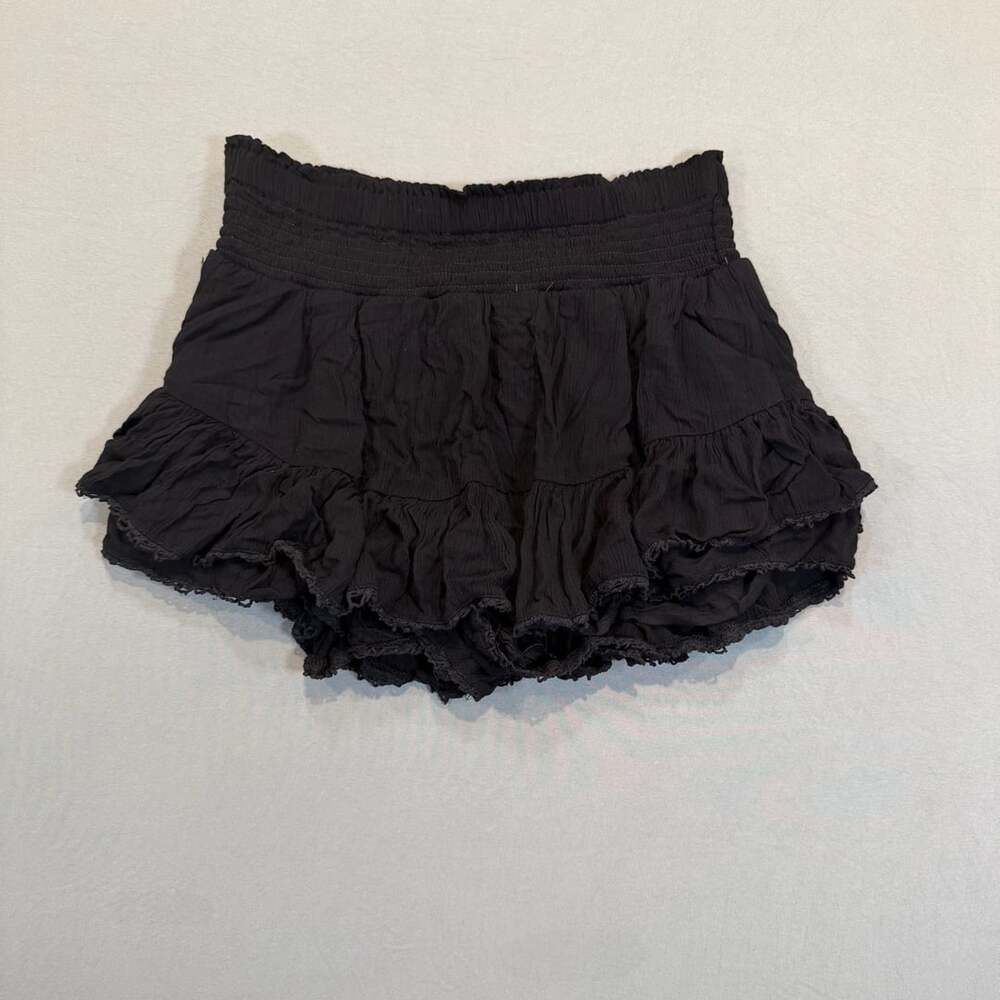 Aeropostale Black Smocked Ruffle Skort Size S